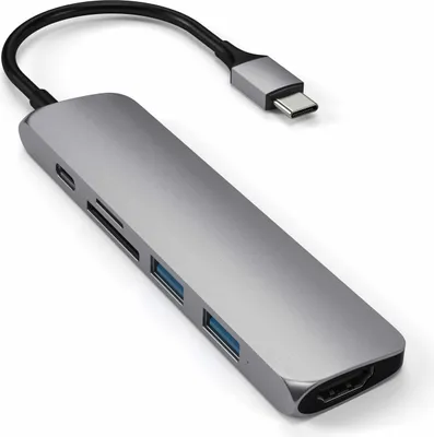Obrázok produktu pre Satechi ST-SCMA2M, USB 3.2 Gen 1 (3.1 Gen 1) Type-C, 60 W, Strieborná, Microsd (transflash), SD, HDMI, USB 3.2 Gen 1 (3.1 Gen 1) Type-A, USB 3.2 Gen 1 (3.1 Gen 1) Type-C, Hliník