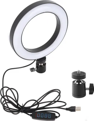Obrázek produktu pro 6'' LED stmívatelné kruhové světlo, nastavitelná výplň s kulovou hlavou pro vlog živé video studio