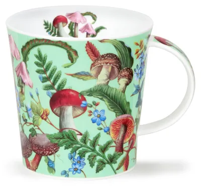 Knochenporzellan-Tasse 0,48 L, Waldpilz-Motiv, Modern