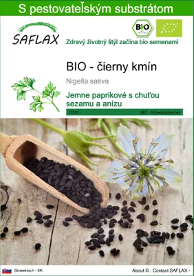 Obrázok produktu pre SAFLAX - BIO - čierny kmín - Nigella sativa - 300 Semená - S pestovateľským substrátom bez klíčkov