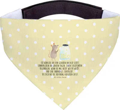Produktbild von Mr. & Mrs. Panda Hunde Halstuch Maus Sterne - Gelb Pastell - Geschenk, Schwangerschaft, Hundehalstuch, Hundetuch, Kindergeburtstag, Geburtstag, Träume, Tuch, Für, Hund