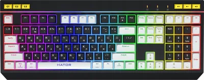 Produktbild von HATOR Icefall, Kabelgebunden, USB, Membran Key Switch, QWERTY, RGB-LED, Schwarz
