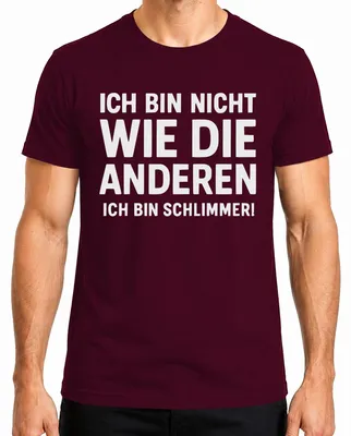 Imagen del producto de No soy como los demás, soy peor. Camiseta para hombre, diseño divertido y humorístico, color burdeos, talla L