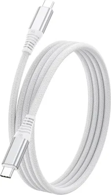 Immagine prodotto di INF Cavo di ricarica rapida USB-C a USB-C da 240 W per telefoni, laptop e altro Bianco 2 metri