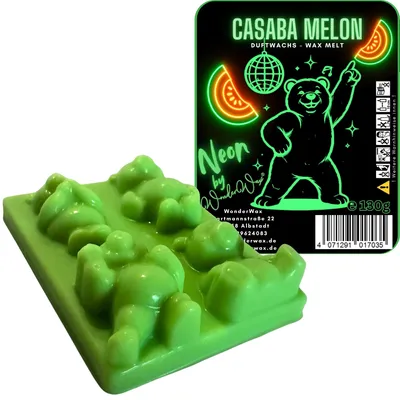 Produktbild von WonderWax Neon Duftriegel 6 x Duftwachs Bären Wachsmelt Duftwachs Raumduft für Duftlampen Soja Wachs Melts Duftmelt Aroma Wellnes Kerzen Wärmer Wax Tarts Casaba Melon & Santal
