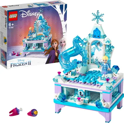 Produktbild von LEGO 41168 Disney Frozen Die Eiskönigin 2 Elsas Schmuckkästchen für Kinder ab 6 Jahre mit Elsa & Nokk Mini-Puppen, Schublade, Spiegel & Drehscheibe
