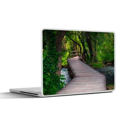 Produktbild von MuchoWow® Laptop Aufkleber Sticker Cover Wald - Natur - Brücke 40x30 cm - Laptop Dekoration - Selbstklebend