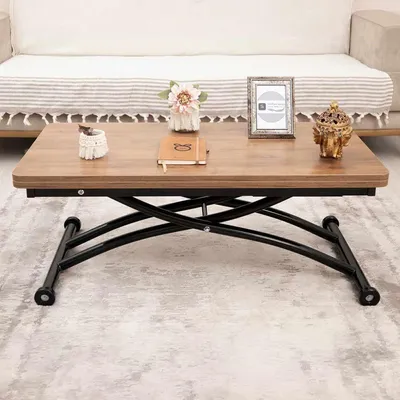 Obrázok produktu pre Skye Decor, kvalitný konferenčný stolík (3 časti) – orechová farba a čierna, 100 cm, 100% MDF