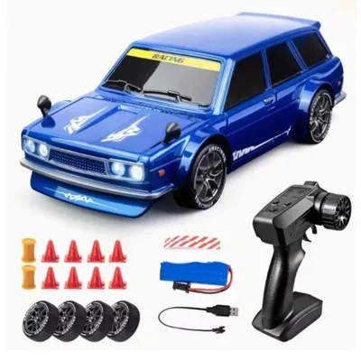 Produktbild von Drift Auto Ferngesteuertes , 1:24 Mini RC Drift Car Vollproportional, 15KM/H 4WD RC Auto mit LED-Leuchten, 20 Minuten Spielzeit, für Erwachsene