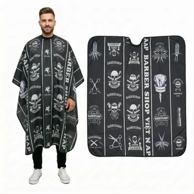 Obrázek produktu pro Kadeřnická a barber pláštěnka na stříhání vlasů velká 140x160 cm do salónu, zapínání na přezku, Obrázek vytvořený pomocí AI