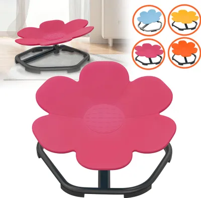 Image de XINZI Sensory Toys Chaise pivotante pour enfants, chaise pivotante, assise et siège pivotant en forme de pétale, pour enfants à partir de 3 ans, régule l'équilibre du corps (rouge rose)
