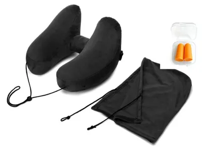 Produktbild von FLOWZOOM AIR Flugzeug-Reisekissen, aufblasbar, schwarz, Gr??e L