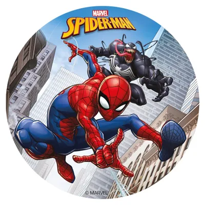 Produktbild von dekora - Essbare Spiderman Fondantpapierscheibe Ø 15,5 cm - Tortendeko