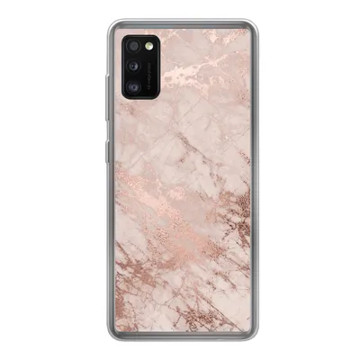 Produktbild von MuchoWow® Handyhülle Schutzhülle Hülle für Samsung Galaxy A41 Marmor - Rosa - Luxus - Marmoroptik - Glitzer - Design Silikon Softcase Handy Hülle - Mobiltelefon