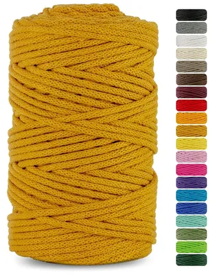 Productafbeelding van Macrame Draad Geel - 100m 5mm