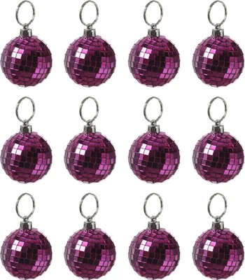 Christbaumschmuck Discokugel - Spiegelkugel 5cm  - Weihnachtskugel - 5x5mm Spiegel - pink - 12St.