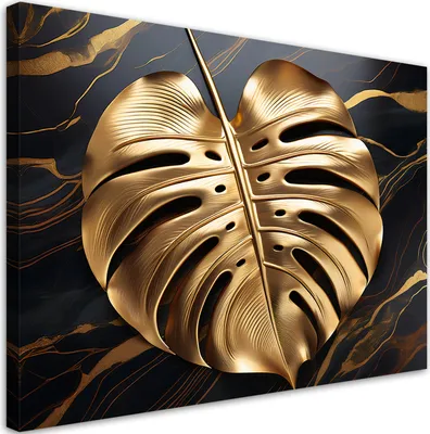 Produktbild von Feeby - Leinwand Bilder - Monstera Blatt Abstrakt - 45x30 cm - Deko Wohnzimmer - Wandbilder Schlafzimmer - Deko Aesthetic - Wand Deko - Leinwand Groß - Deko Zimmer - Leinwandbilder XXL
