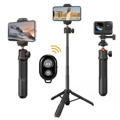 Productafbeelding van K&F Concept 3-in-1 selfie-stick + tafelstandaard met telefoonhouder + GoPro-adapter + Bluetooth-afstandsbediening