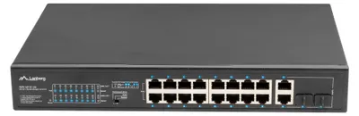 Obrázok produktu pre Lanberg Switch rack 19" POE+ 16x 100MB /2X COMBO GIGABIT ETHERNET 150W