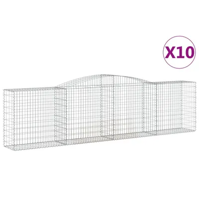 Produktbild von Gabionen mit Hochbogen 10 Stk 400x50x100/120cm Verzinktes Eisen