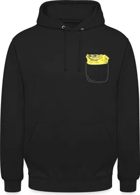 Produktbild von Spreadshirt SpongeBob Schwammkopf Brustmotiv Fanartikel Uni Hoodie, 3XL, Schwarz