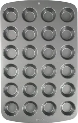 Produktbild von PME Mini-Muffin-Form mit Antihaftbeschichtung, 24 Mulden - Edelstahl - Silber - 39,4 x 24,6 x 2,1 cm