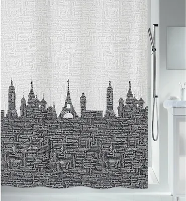 Produktbild von Spirella Duschvorhang Textil "Urban black", vers. Größen Größe: 120 x 200 cm
