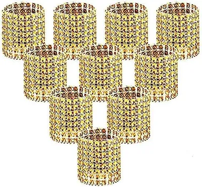 Produktbild von Serviettenringe, Gold-Strass-Diamant-Ornamente für Tischdekoration, Hochzeit, Abendessen, Party, Selbstbaudeko, Set aus 100