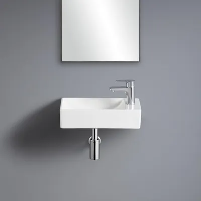 Produktbild von XAVY Wandwaschbecken L.40 x H.10 x T.23 cm rechteckig weiße Keramik