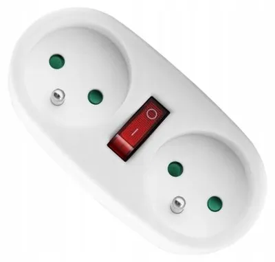 Productafbeelding van Plastrol W-72051 Dubbele stopcontactverdeler met schakelaar, IP20