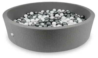 Immagine prodotto di Bacino di asciugatura 130x30cm grigio con 600 palline: bianco, argento