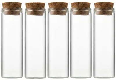 Obrázek produktu pro Obchod_7 - Mini skleněné lahvičky - DIY dekorace - 12 kusů - Zprávy v lahvičkách - Kreativní tvoření - 15 ml - Vhodné pro oslavy - Průhledné