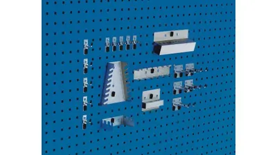 Produktbild von Werkzeughaltersortiment 20-tlg.verzinkt f.Lochplatten BOTT