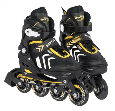 Obrázok produktu pre SporTrike Kolieskové korčule 4v1 žltočierne, veľ. 39-43