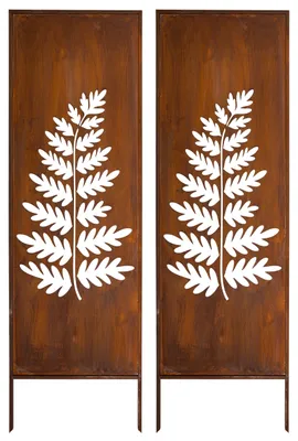 Produktbild von Sichtschutz Metall 2x - 160 cm x 50 cm - Edelrost - Rostoptik Sichtschutz für Garten - Sichtschutzelement - Sichtschutzwand - Gartendekoration Zaun Spare ganz einfach 5 €
