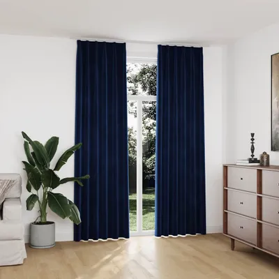 Zdjęcie produktu dla VIDAXL -Vorhänge Blackout 2 STs mit Haken 140x245 cm Samtblau