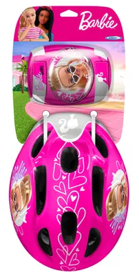 Produktbild von STAMP Combo Set BARBIE Helm und Ellbogen Knieschützer - Helmgröße 53-56 cm -Pink; CB200507