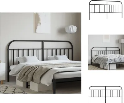 Produktbild von vidaXL Kopfteil Metall Schwarz 200 cm -  Kopf- & Fußenden
