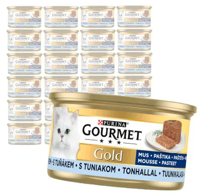 Obrázek produktu pro Purina Gourmet Gold Mousse s tuňákem 24x85g mokré krmivo pro kočky