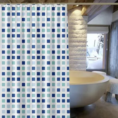 Produktbild von Duschvorhang 180x200cm inkl. Ringe Badewannenvorhang PEVA für Badewanne Dusche Vorhang Wasserdicht Waschbar Anti Schimmel Duschvorhänge Bluequadro