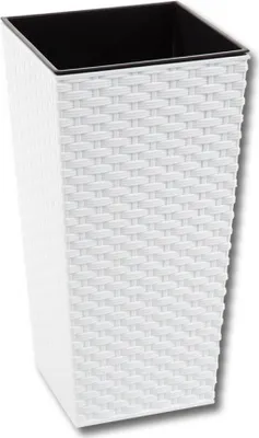 Produktbild von Hochkübel Finezia 19x19x36 Rattan weiss