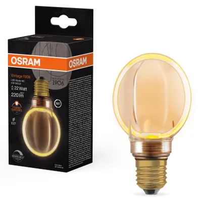 Obrázok produktu pre LED dekoratívna žiarovka G80 Globe E27 4 W = 22 W 220 lm 1800 K teplá 330° vlákno stmievateľná Vintage 1906 Osram