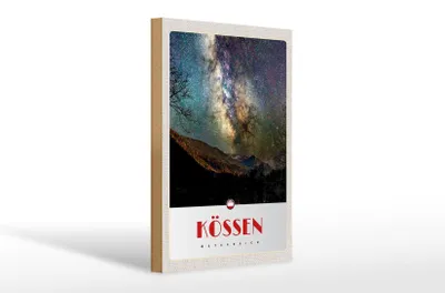 Produktbild von Holzschild Reise 20x30cm Kössen Österreich Himmel Sterne