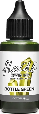 Immagine prodotto di Octopus Fluids Resin Ink BOTTLE GREEN, inchiostro alcolico per resina epossidica e resina UV, verde