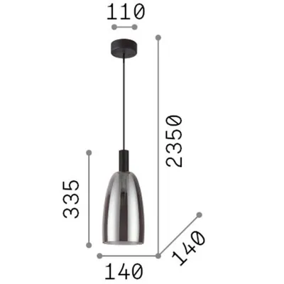 Obrázok produktu pre Moderné závesné svietidlo Coco-3 Smoked Metal Led 7W 3000K Warm Light