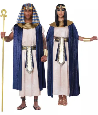 Immagine prodotto di Costume da sacerdote egiziano per carnevale di colore bianco-blu-oro - S / M