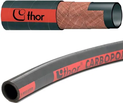 Produktbild von 1m Kraftstoffschlauch Thor Carbopomp Ø38mm für Diesel und Benzin aus schwarzem Gummi