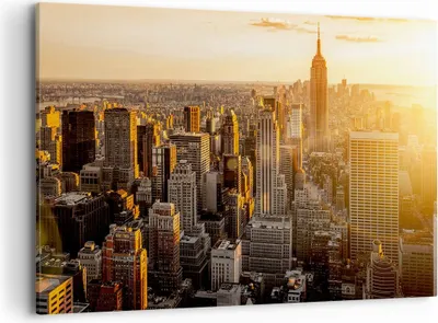 Produktbild von Bild auf Leinwand - Leinwandbild - New York Wolkenkratzer Manhattan - 120x80cm - Wand Bild - Wanddeko - Leinwanddruck - Bilder - Kunstdruck - Leinwand bilder - Wandkunst - AA120x80-2672