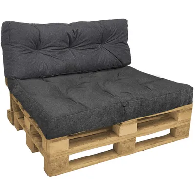 Produktbild von VOUNOT® Palettenkissen 2er Set für Indoor und Outdoor, Palettenpolster Wasserdicht Palettensofa, Grau
