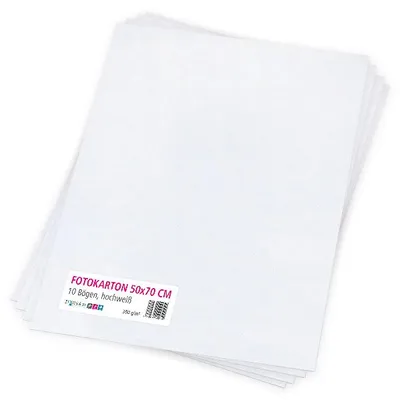 Produktbild von itenga Fotokarton hochweiß - 50x70cm 300g/m² 10 Bogen